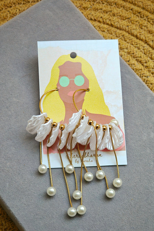 Pearl Cascade Shell Hoops