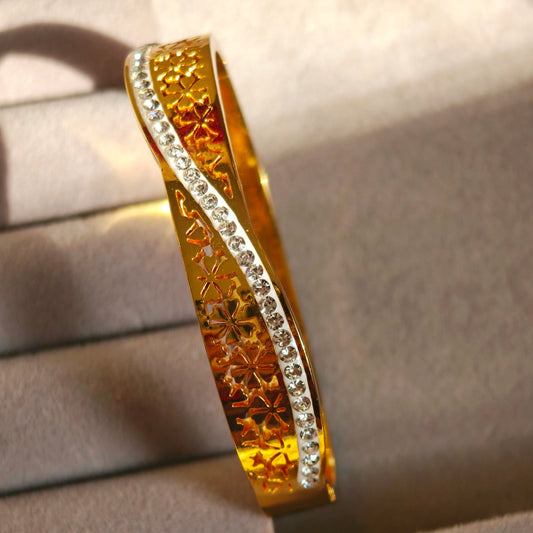 Fleur Gold Plated Anti Tarnish Bracelet for Thin Wrist