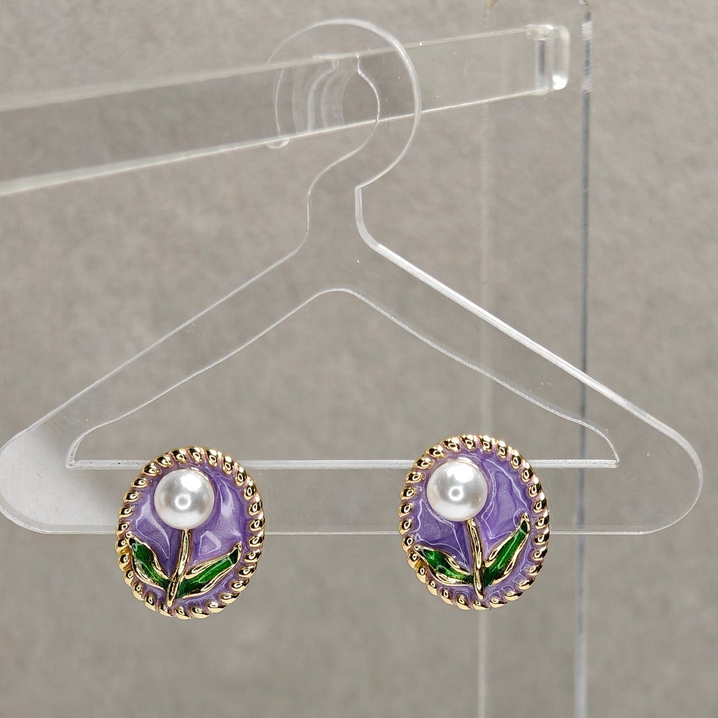 Floral Muse Studs - Purple