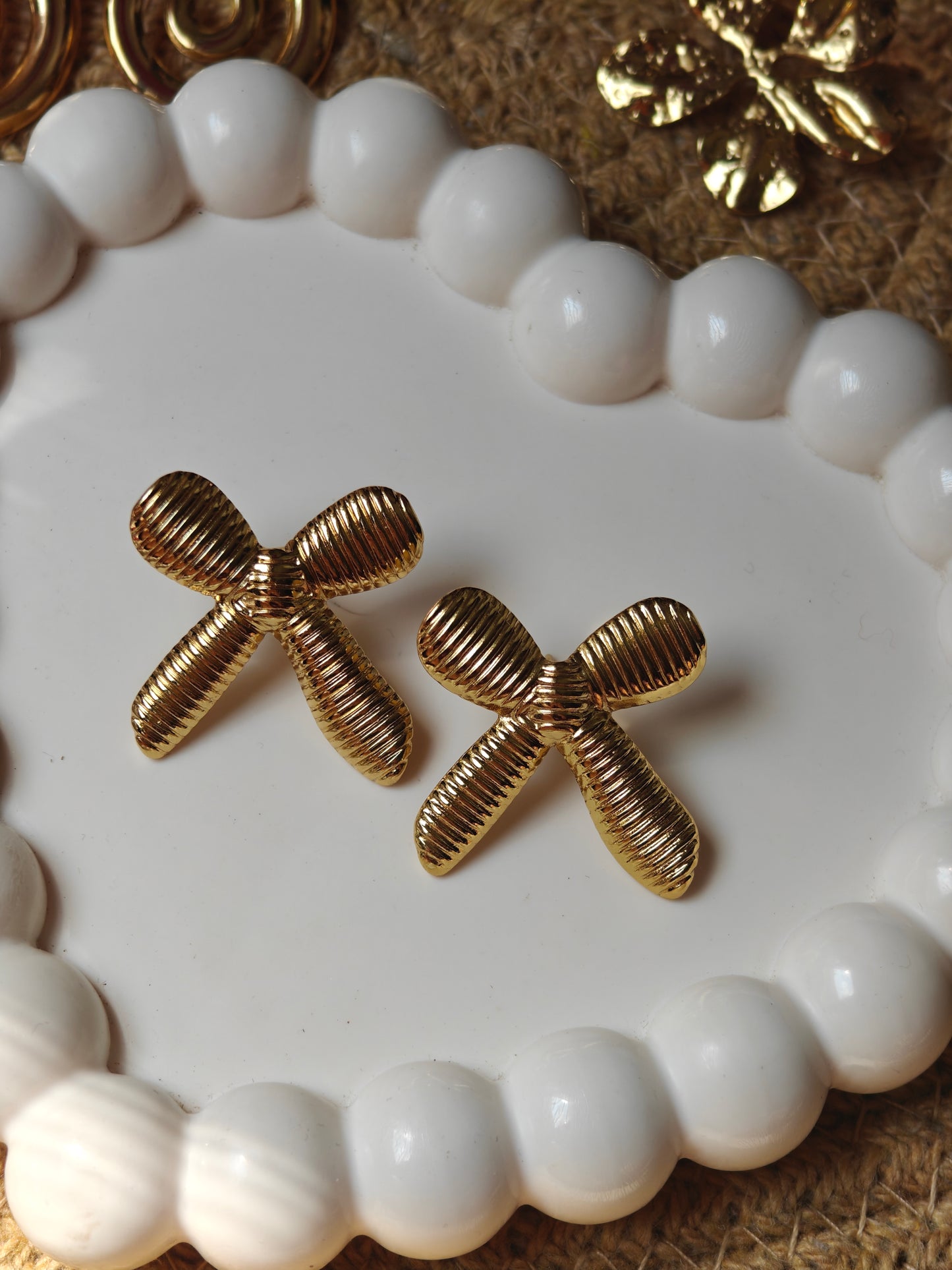 Striped Bow Studs