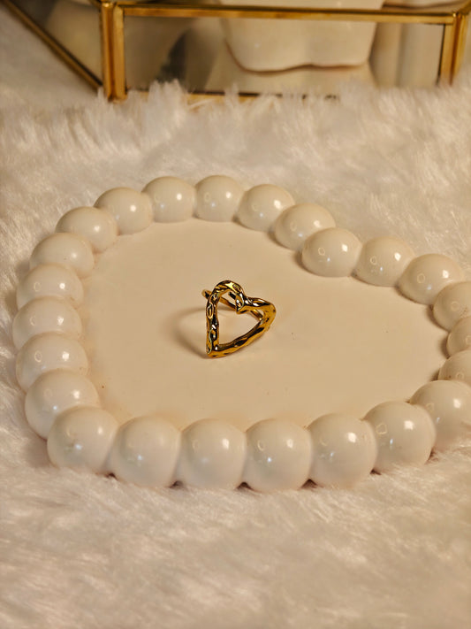 Textured Heart Ring
