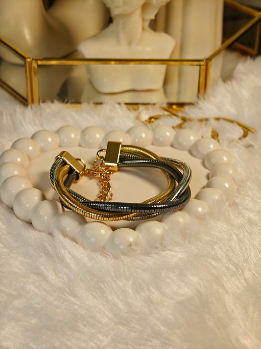Mixed-Metal Coil Bracelet