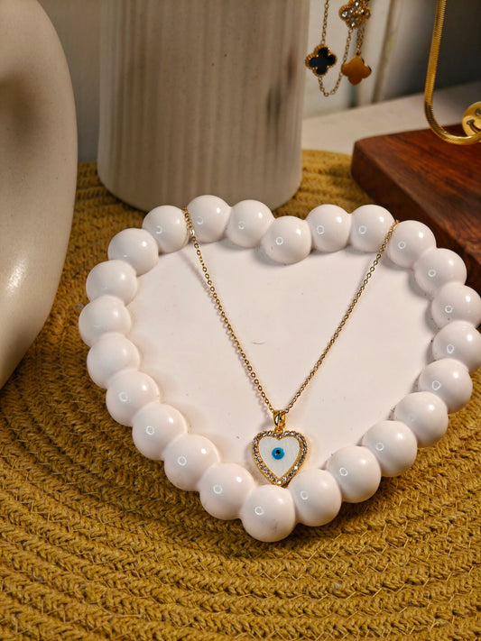 Evil Eye Heart Necklace