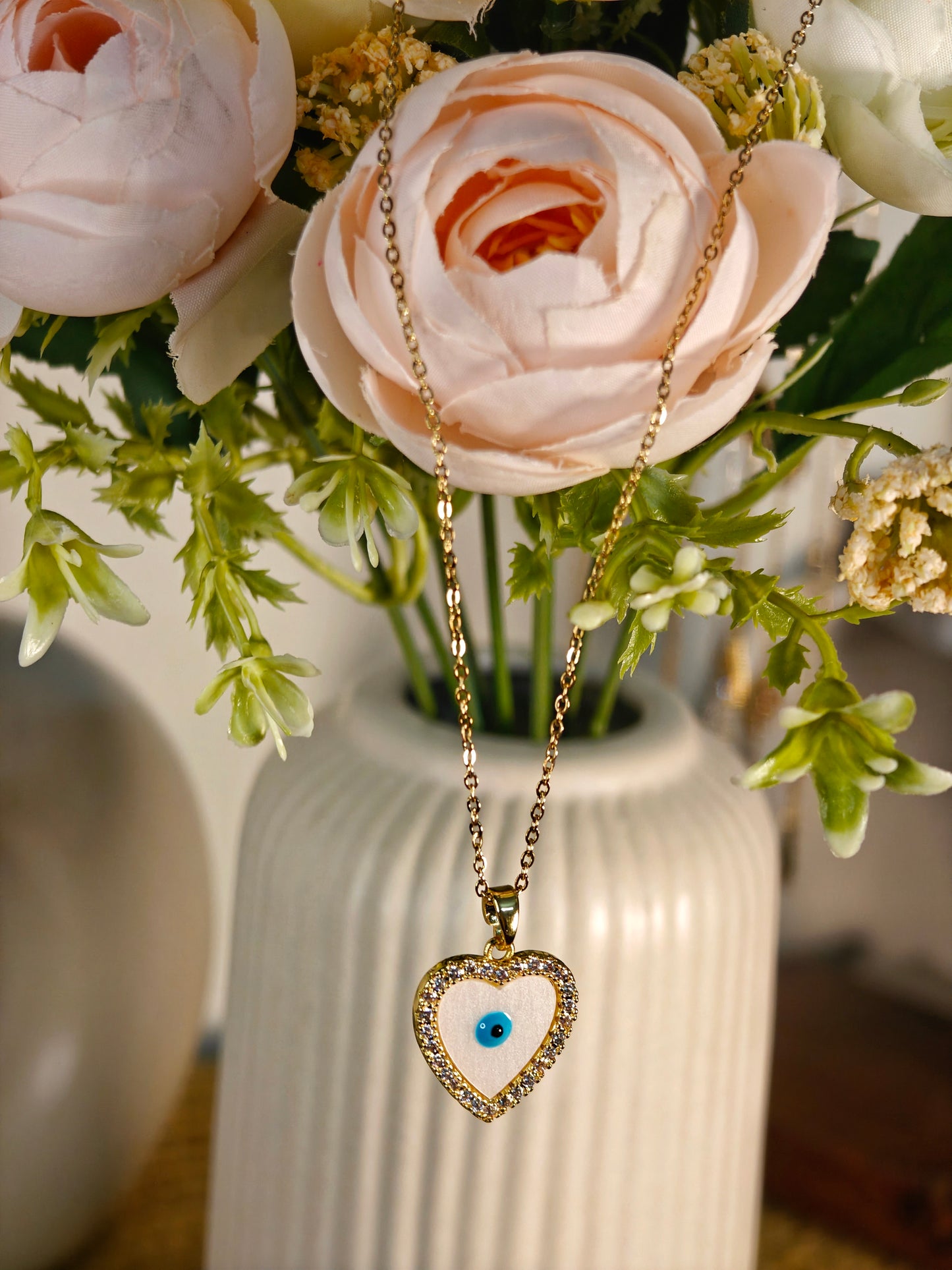Evil Eye Heart Necklace