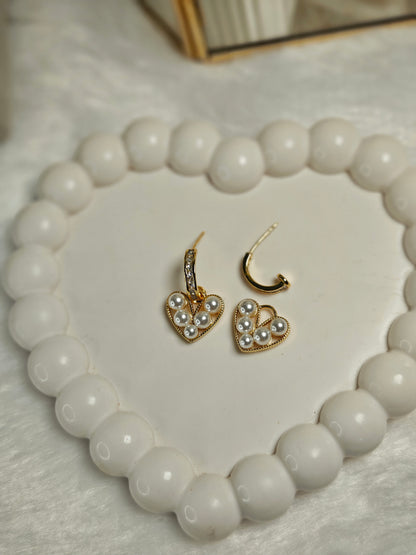 Pearly Hearts Half-hoops