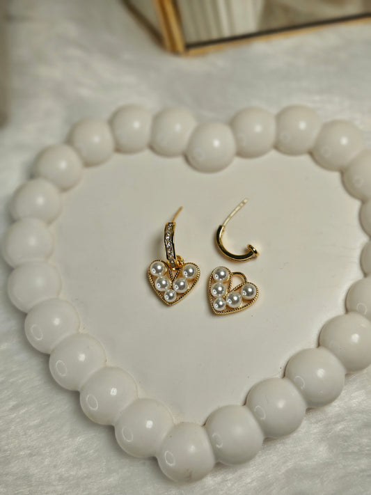 Pearly Hearts Half-hoops