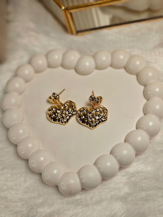 Puffy Hearts Hanging Earrings