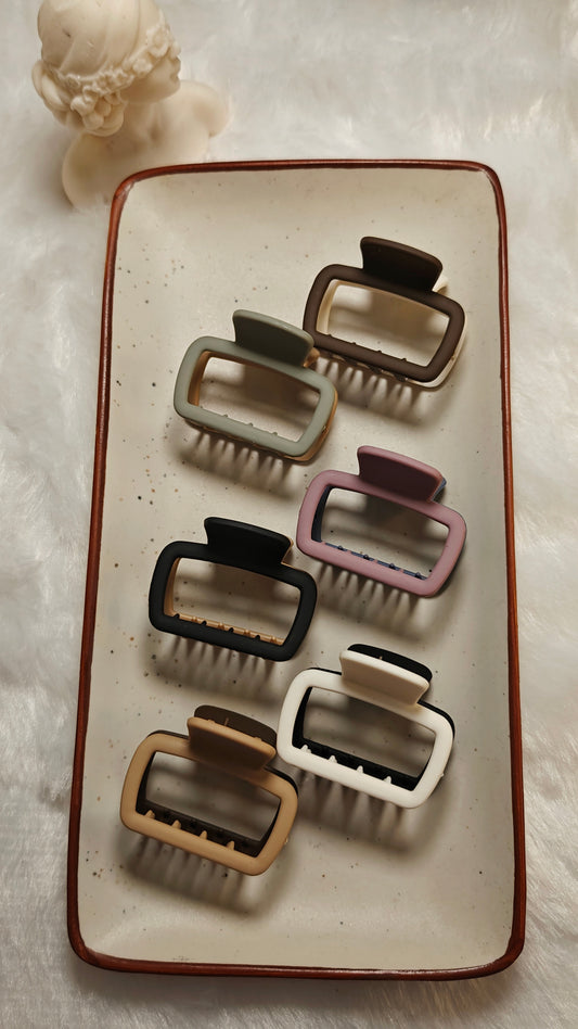 Dual-Tone Rectangular Claw Clip