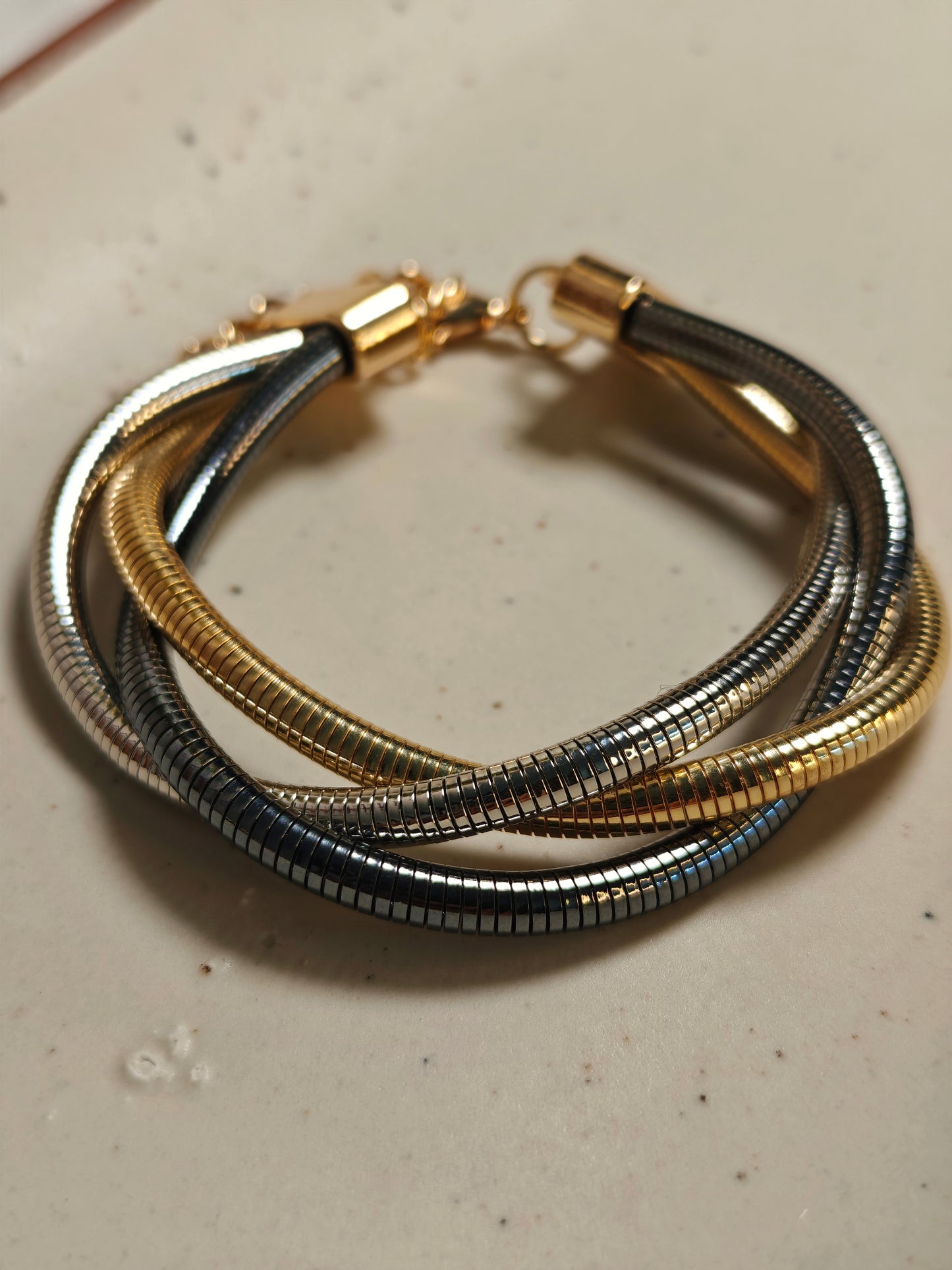 Mixed-Metal Coil Bracelet