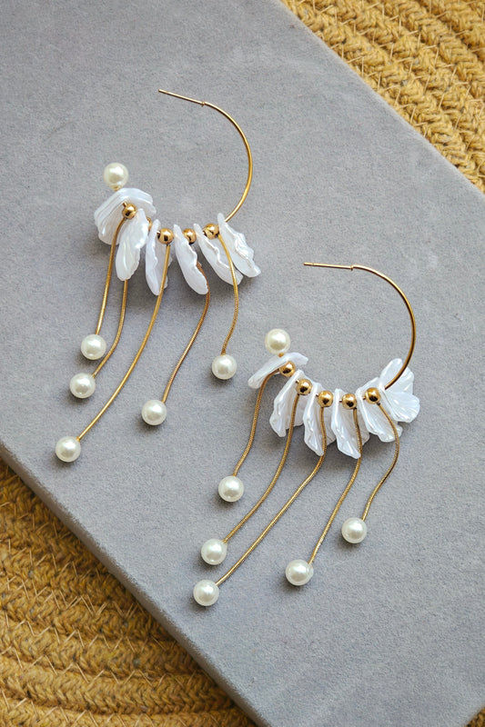 Pearl Cascade Shell Hoops