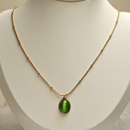 Olive Halo Necklace