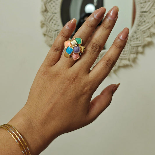 Candy Mosaic Enamel Ring