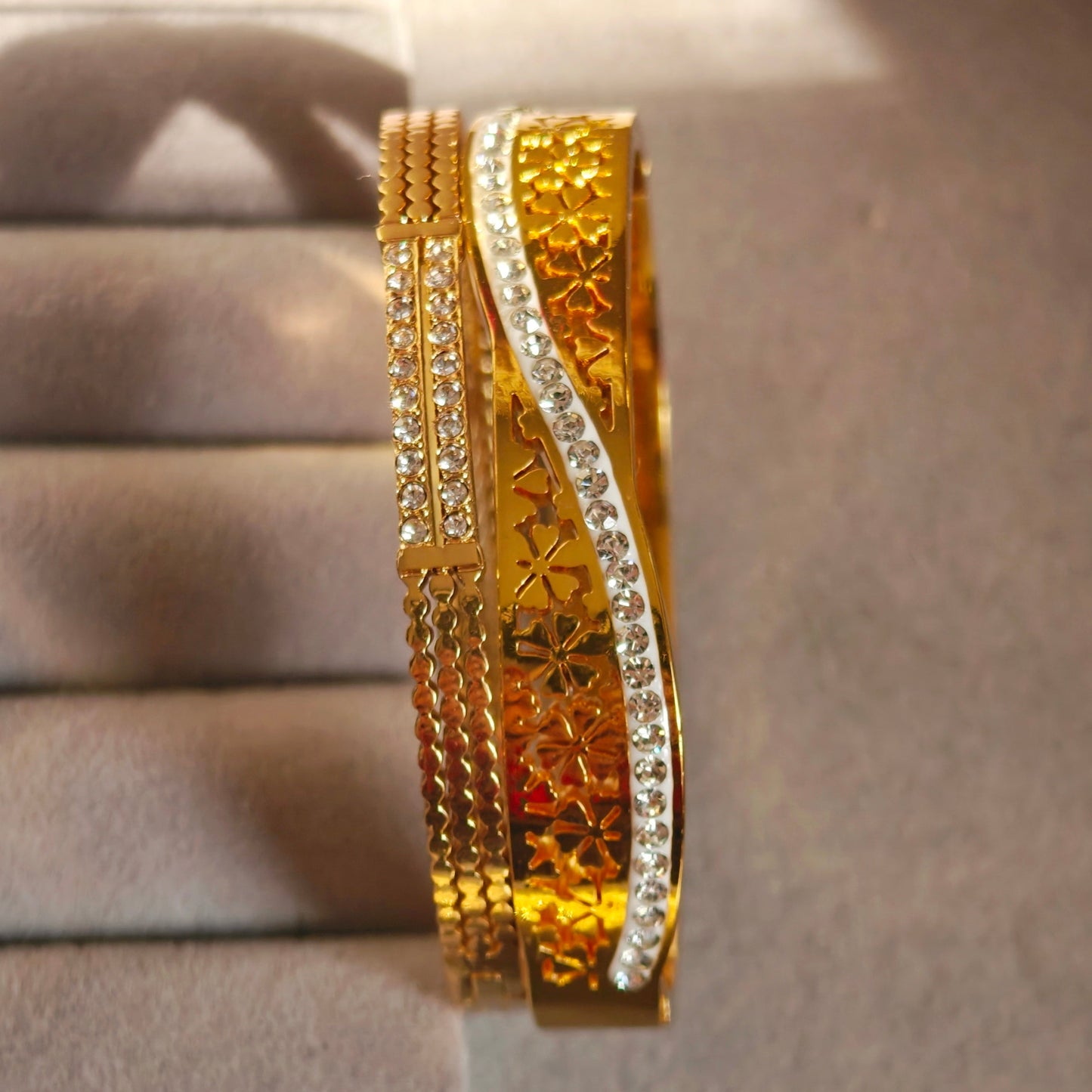 Fleur Gold Plated Anti Tarnish Bracelet for Thin Wrist