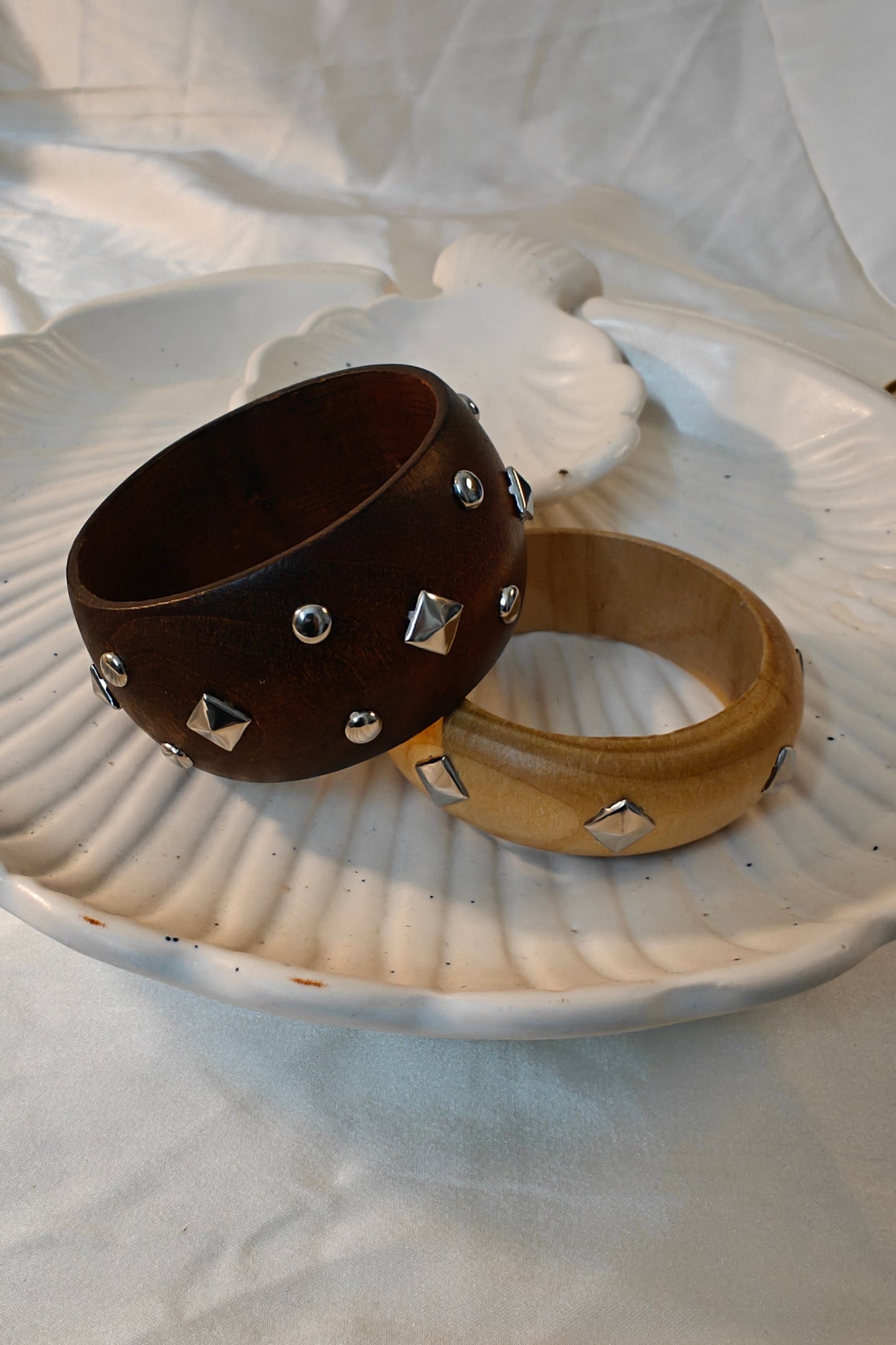 Set of 2 Handmade Wooden Bangles (Size 2.6)