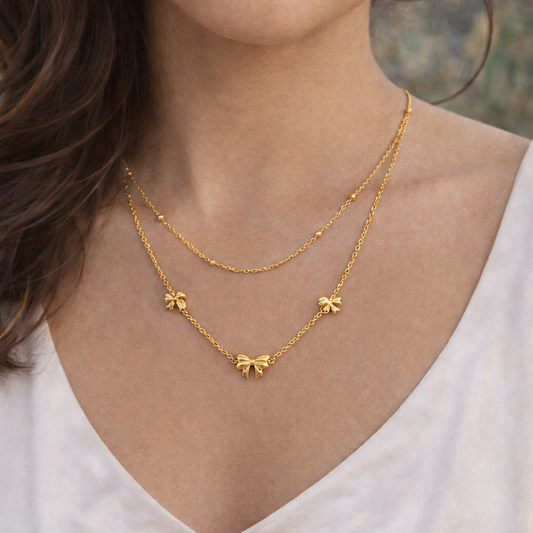 Layered Bow Necklace