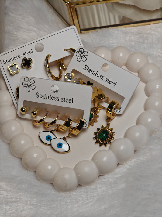 Evil Eye Theme Earrings Combo