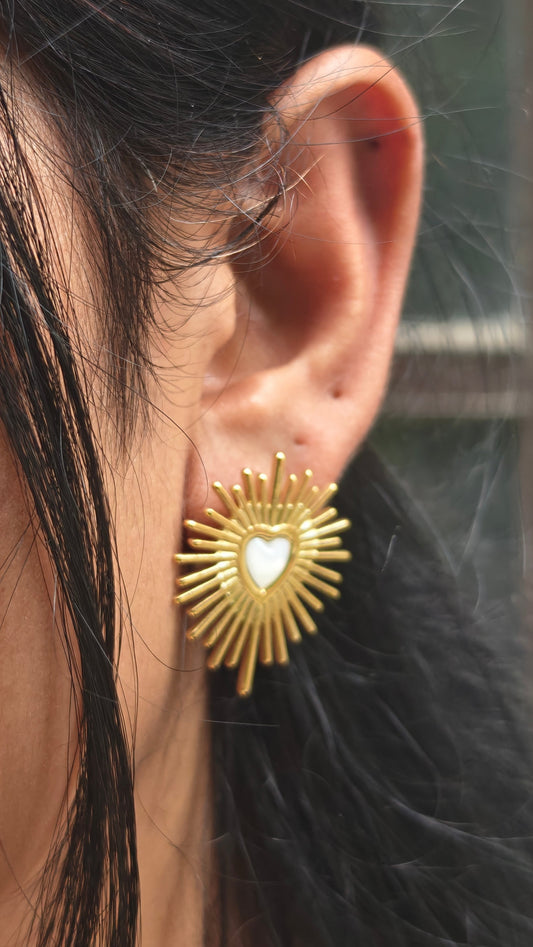Luna Heart Studs