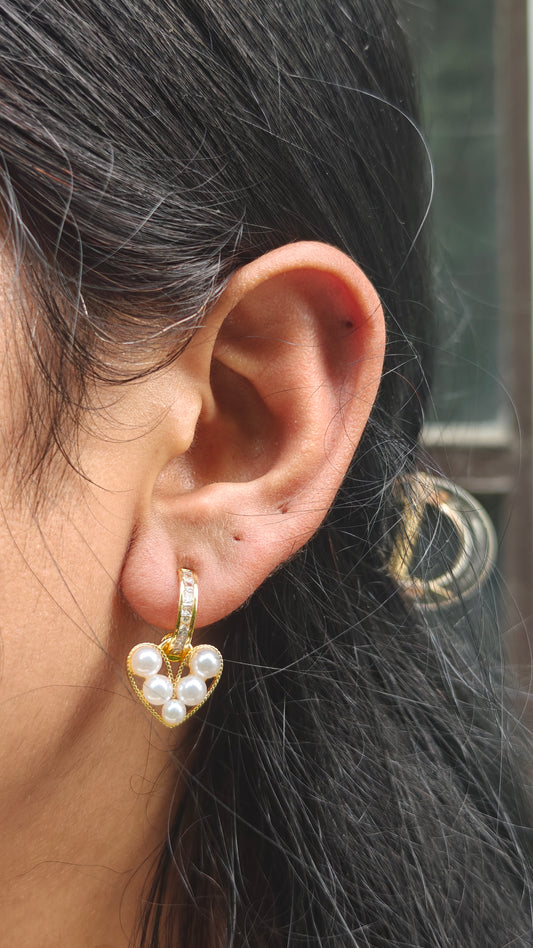 Pearly Hearts Half-hoops
