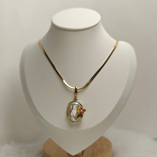 Flower Child Necklace (Snake Chain)