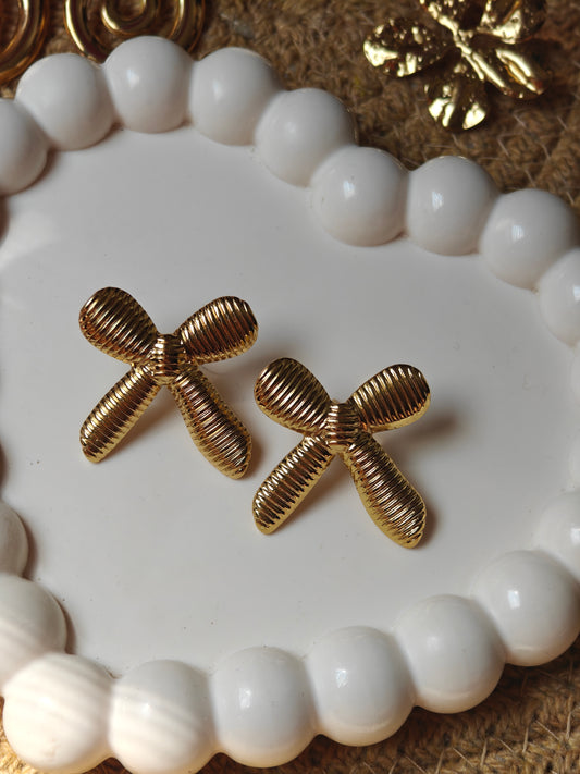 Striped Bow Studs