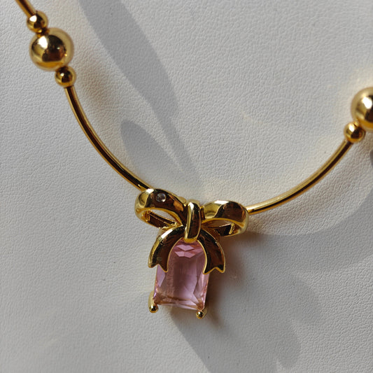 Blush Bow Necklace