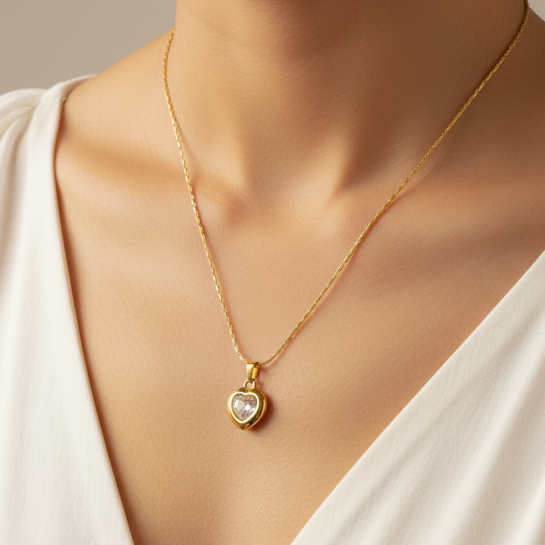 Moonlit Heart Necklace