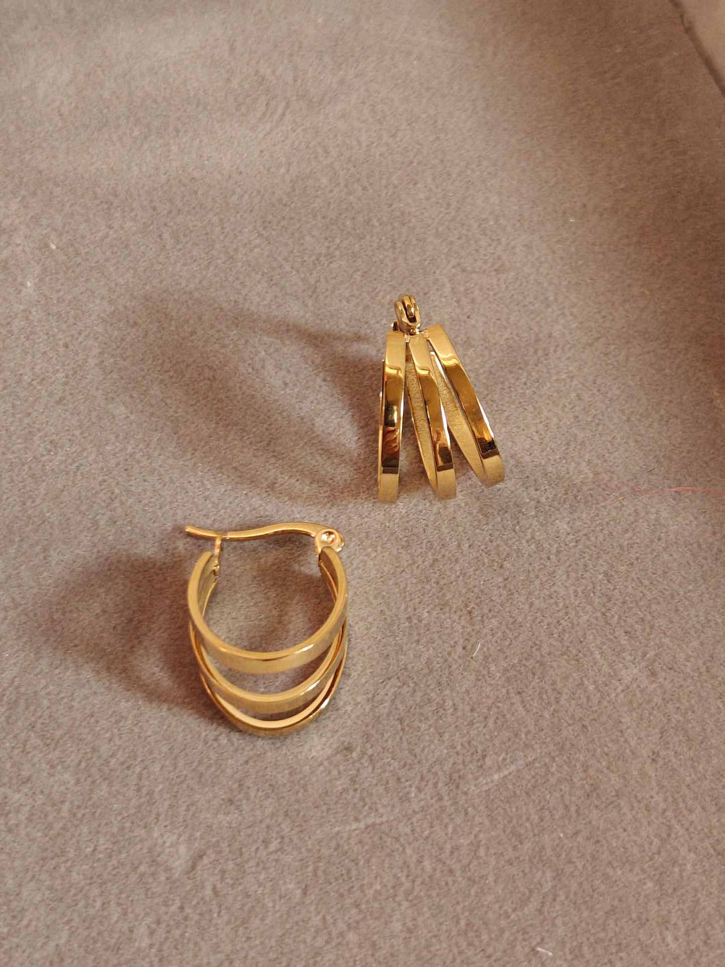 Triple Hoop Anti-tarnish water-resistant Earrings