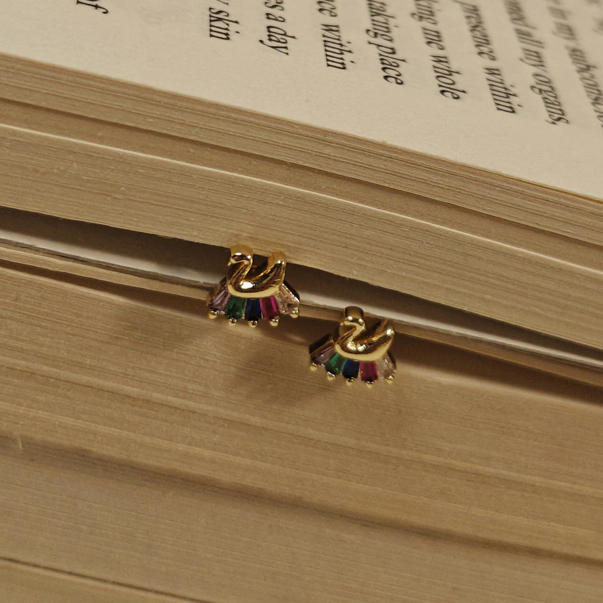 Rainbow Swan Ball back studs