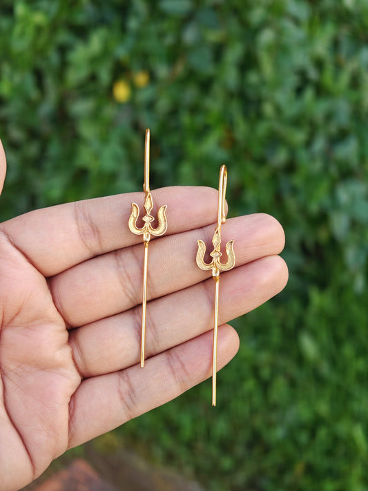Trishool Handmade Ear Pin Earrings